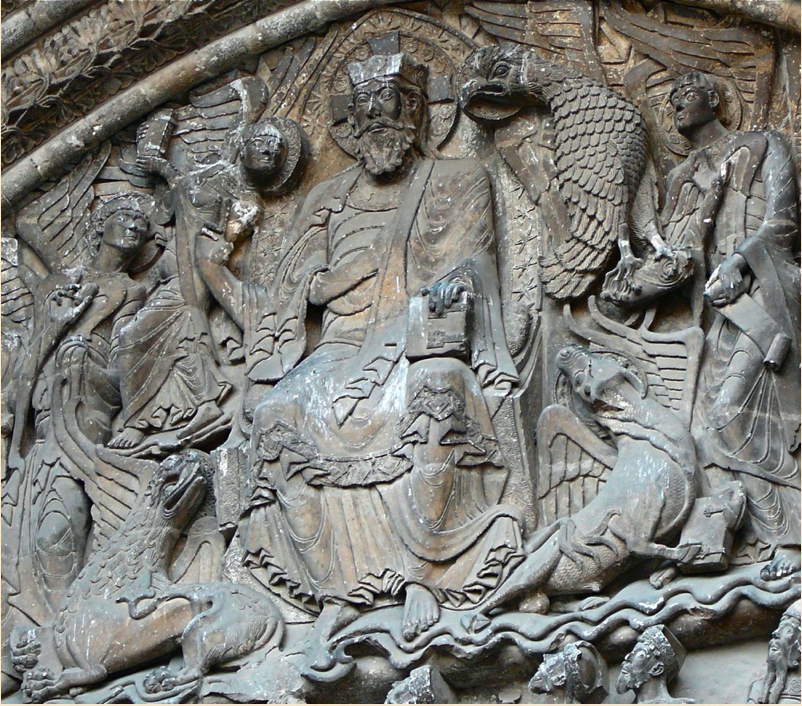 Détail du tympan du monastère clunisien de Moissac; France