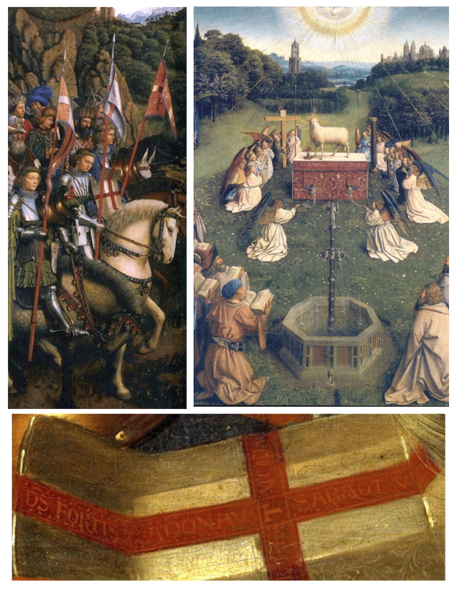 Détails de l'Adoration de l'Agneau mystique. 1432. Cathédrale Saint-Bavon; Gand. Peintre: Jan van Eyck.