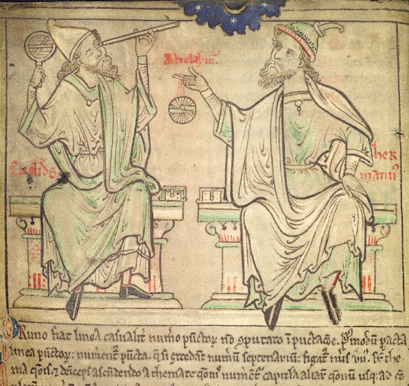 Euclide et Herman de Carinthie; Ashmole MS 304, folio 2; Bodelian Library, Oxford, 1259