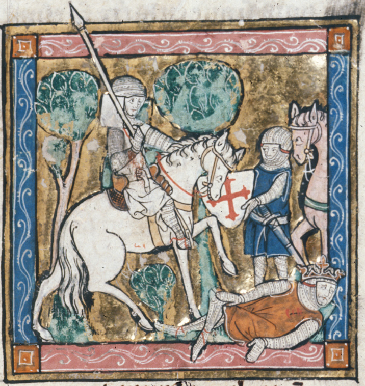 F94v; l’Estoire del Saint Graal, la queste del Saint Graal, Morte Artu (British Library, Royal 14E III)