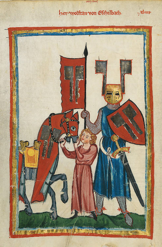Herr Wolfram von Eschenbach; Codex Manesse, UB Heidelberg, Cod. Pal. germ. 848, fol. 149v