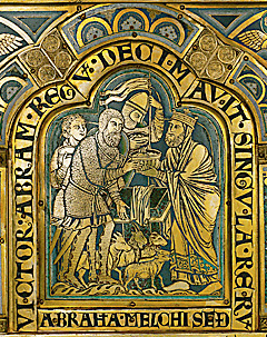 Melchisédek et Abraham; Nicolas de Verdun; Klosterneuburg; Autriche XIIème siècle; photo: lessing-photo.com