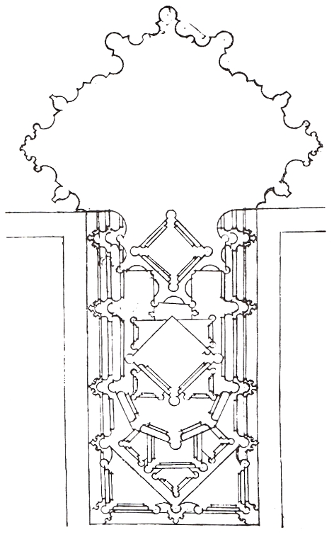 plans superposés; dessin du XV° siècle; contrefort de la cathédrale de Vienne (Autriche); in: Histoire et Archéologie n°47; novembre 1980
