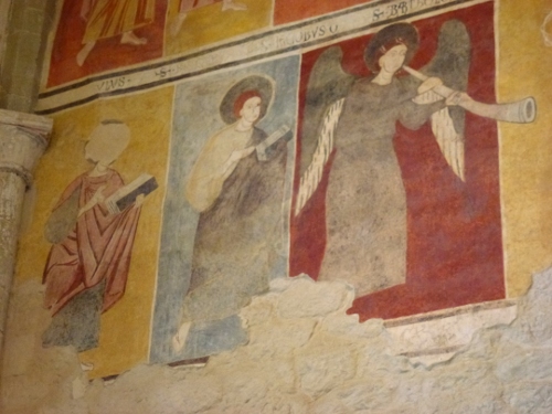 les trompettes de l'Apocalypse; fresque de l'église San Bevignate; photo JP SCHMIT