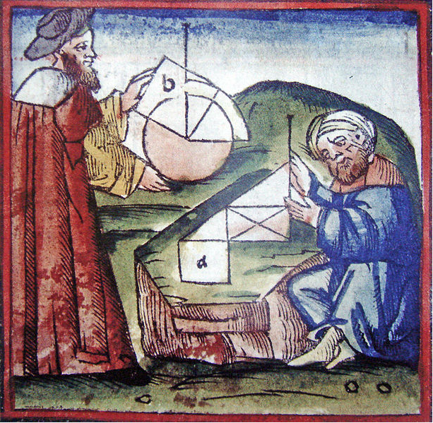 Étude de la Géométrie par un chrétien et un musulman: manuscrit XVe siècle