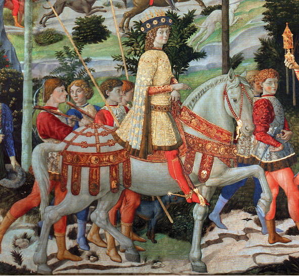 Laurent de Médicis, dit "le Magnifique"; fresque des rois mages de Benozzo Gozzoli; 1459-1462; Florence; Italie