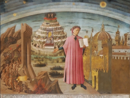 Dante and his poem; by Domenico di Michelino; Santa Maria del Fiore dome; Florence; Italy
