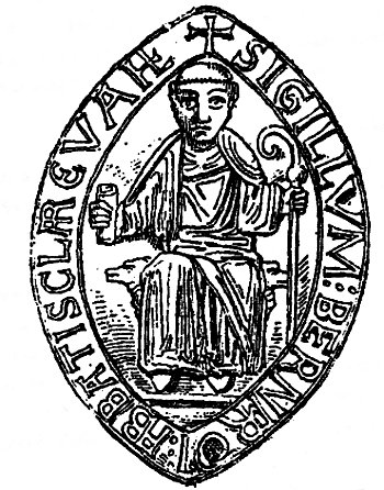 seal of saint Bernard, abbot of Clairvaux, 'la Claire Vallée'